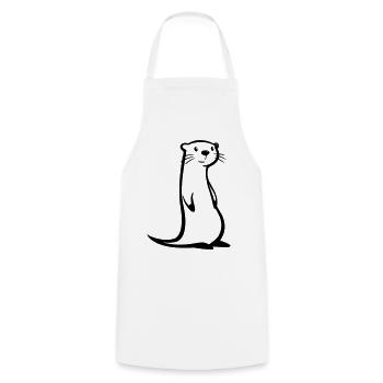 Otter - Kochschürze - Weiß - Vorne - AI Model Male 185 dark (185cm)