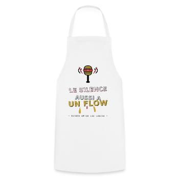 Le Silence a un Flow - Tablier de cuisine - blanc - Devant - AI Model Male 185 dark (185cm)