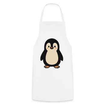 Kleiner Pinguin - Kochschürze - Weiß - Vorne - AI Model Male 185 dark (185cm)