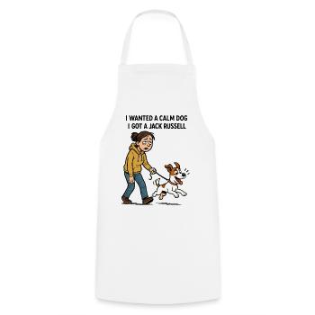 J’ai un Jack Russell - Design de bande dessinée drôle - Tablier de cuisine - blanc - Devant - AI Model Male 185 dark (185cm)