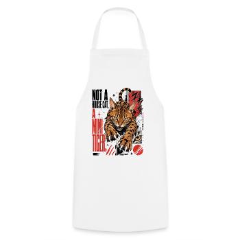 Not a House Cat, A small Tiger – Predator Bengal - Cooking Apron - white - Front - AI Model Male 185 dark (185cm)