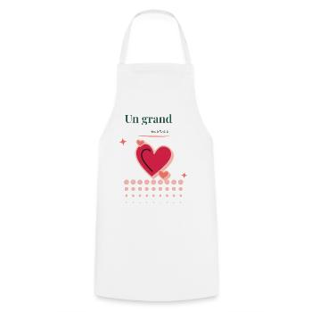 MERCI. MAÎTRESSE. MAÎTRE. MERCI MAÎTRESSE - Tablier de cuisine - blanc - Devant - AI Model Male 185 dark (185cm)