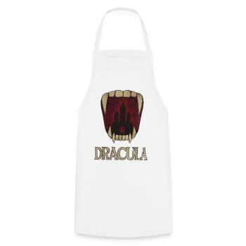 Dracula Schloss Gebiss - Kochschürze - Weiß - Vorne - AI Model Male 185 dark (185cm)
