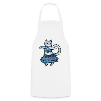 Blaues Kleid Katzendoodle - Kochschürze - Weiß - Vorne - AI Model Male 185 dark (185cm)
