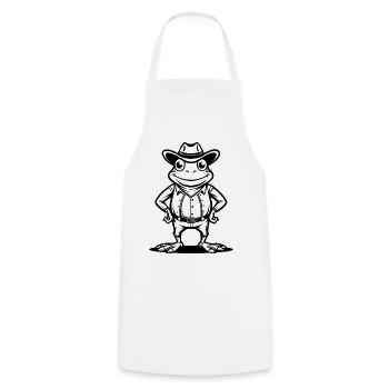 Cowboy-Frosch - Kochschürze - Weiß - Vorne - AI Model Male 185 dark (185cm)