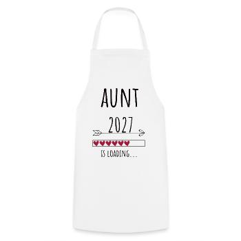 Pregnancy Announcement – Tante 2027 Geschenk - Kochschürze - Weiß - Vorne - AI Model Male 185 dark (185cm)
