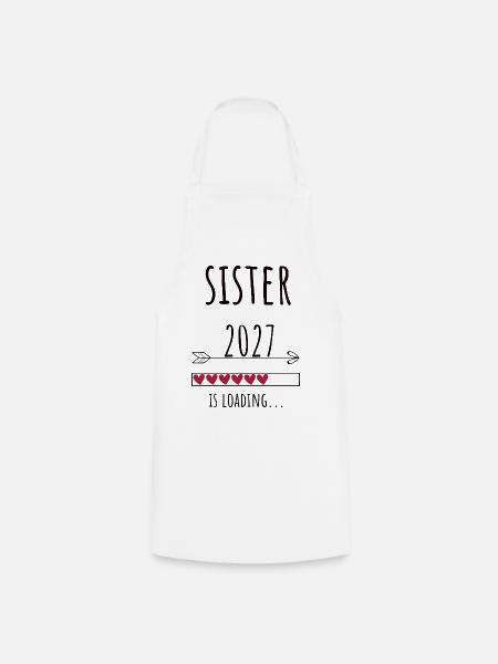 Pregnancy Announcement – Schwester 2027 Geschenk - Kochschürze - Weiß