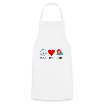 Peace Love Cheer Cheerleading Cheerdance Sports Tu - Kochschürze - Weiß - Vorne - AI Model Male 185 dark (185cm)