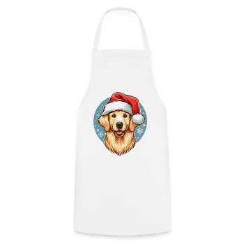 Niedlicher Golden Retriever Weihnachtsmann - Kochschürze - Weiß - Vorne - AI Model Male 185 dark (185cm)