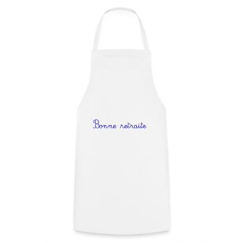RETIREMENT. HAPPY RETIREMENT. HAPPY RETIREMENT. HEART - Cooking Apron - white - Front - AI Model Male 185 dark (185cm)