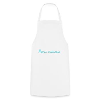 MERCI. MAÎTRESSE. MAÎTRE. MERCI MAÎTRESSE - Tablier de cuisine - blanc - Devant - AI Model Male 185 dark (185cm)