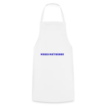 MERCI. THANKS. THANK YOU. ANNIVERSAIRE. NAISSANCE. - Tablier de cuisine - blanc - Devant - AI Model Male 185 dark (185cm)