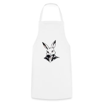 Bunny Chic : Élégance mignonne - Tablier de cuisine - blanc - Devant - AI Model Male 185 dark (185cm)