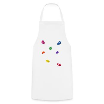 Retro Graphic Climbing Bouldering Rock Climber Mou - Cooking Apron - white - Front - AI Model Male 185 dark (185cm)