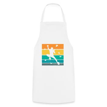 Retro Graphic Climbing Bouldering Rock Climber Mou - Cooking Apron - white - Front - AI Model Male 185 dark (185cm)