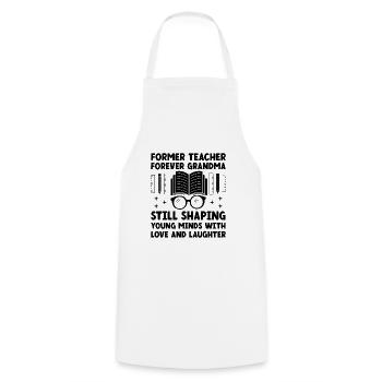 Retired Grandma Pensioner Pension Teacher Teach Re - Cooking Apron - white - Front - AI Model Male 185 dark (185cm)