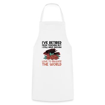 Retired Grandma Pensioner Pension Teacher Teach Re - Cooking Apron - white - Front - AI Model Male 185 dark (185cm)