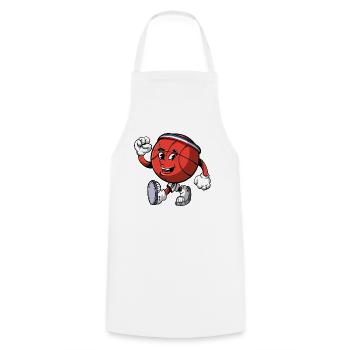 Basketball - Kochschürze - Weiß - Vorne - AI Model Male 185 dark (185cm)