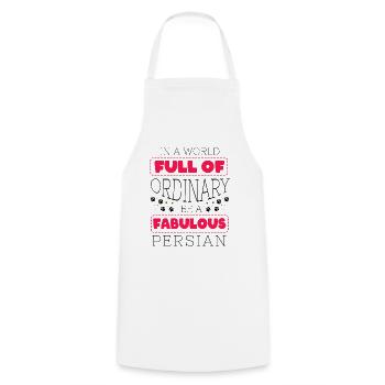 Chat persan Chat Amoureux Propriétaire de chat Persan Longhair C - Tablier de cuisine - blanc - Devant - AI Model Male 185 dark (185cm)