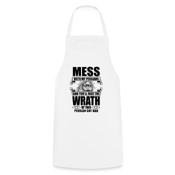 Persian Cat Cat Lover Cat Owner Persian Longhair C - Cooking Apron - white - Front - AI Model Male 185 dark (185cm)