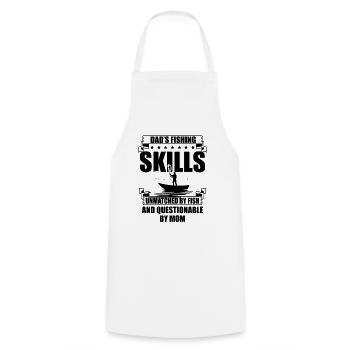 Pêche Papa Papa Pêcheur Childern Drôle Poisson Alors - Tablier de cuisine - blanc - Devant - AI Model Male 185 dark (185cm)