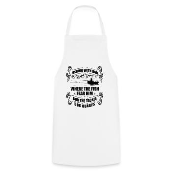 Pêche Papa Papa Pêcheur Childern Drôle Poisson Alors - Tablier de cuisine - blanc - Devant - AI Model Male 185 dark (185cm)