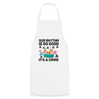 Drum Corps Marching Band Drum Corp Music Percussio - Cooking Apron - white - Front - AI Model Male 185 dark (185cm)