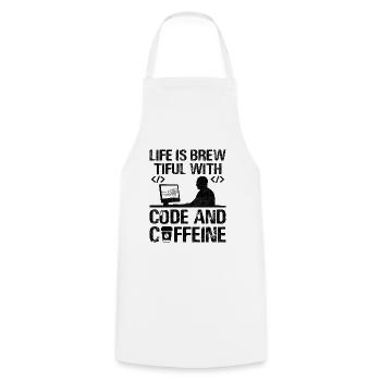 Café Codage Programmeur Codeur Développeur Nerd Coff - Tablier de cuisine - blanc - Devant - AI Model Male 185 dark (185cm)