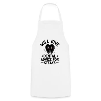 Donnera des conseils dentaires pour les steaks Dentist Dental - Tablier de cuisine - blanc - Devant - AI Model Male 185 dark (185cm)