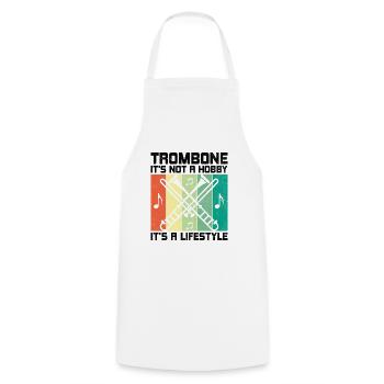 Trombonist Trombone Player Marching Band Trombone - Cooking Apron - white - Front - AI Model Male 185 dark (185cm)