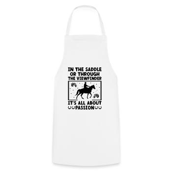 Photographie de cheval Équitation Chevaux Hobby Ph - Tablier de cuisine - blanc - Devant - AI Model Male 185 dark (185cm)