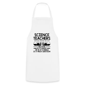 Professeur de sciences Professeur d’école Biologie Chimie P - Tablier de cuisine - blanc - Devant - AI Model Male 185 dark (185cm)