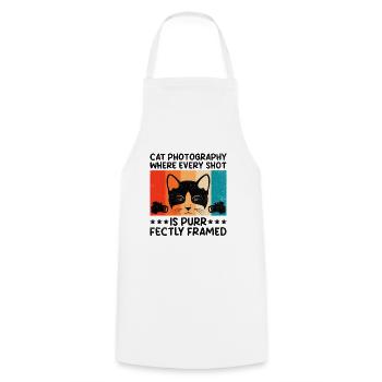 Chat Photographes Chat Amoureux Des Chats Photo - Tablier de cuisine - blanc - Devant - AI Model Male 185 dark (185cm)