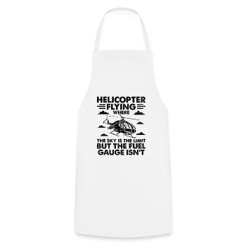 Helicopter Flying Where The Sky Is The Limit Pilot - Cooking Apron - white - Front - AI Model Male 185 dark (185cm)