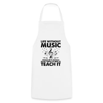La vie sans musique serait une erreur Heureusement que je - Tablier de cuisine - blanc - Devant - AI Model Male 185 dark (185cm)