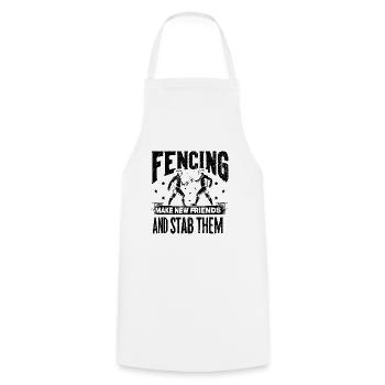 Fencing Make New Friends And Stab Them Fencer - Cooking Apron - white - Front - AI Model Male 185 dark (185cm)