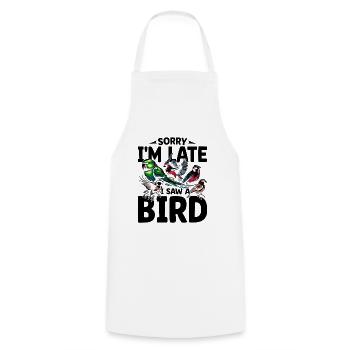 Désolé, je suis en retard, j’ai vu un oiseau Birdbirder Birdwatcher - Tablier de cuisine - blanc - Devant - AI Model Male 185 dark (185cm)