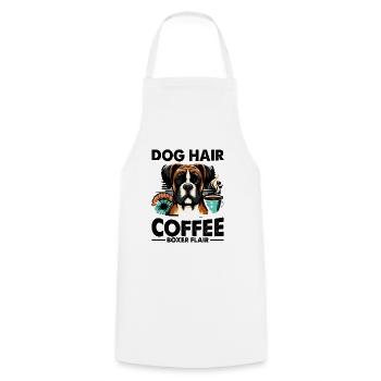 Dog Hair And Coffee Boxer Flair Caffeine Lover - Cooking Apron - white - Front - AI Model Male 185 dark (185cm)