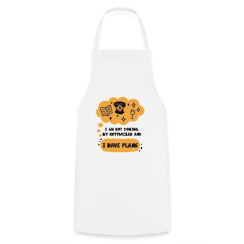 Je ne viens pas mon rottweiler et j’ai des projets - Tablier de cuisine - blanc - Devant - AI Model Male 185 dark (185cm)