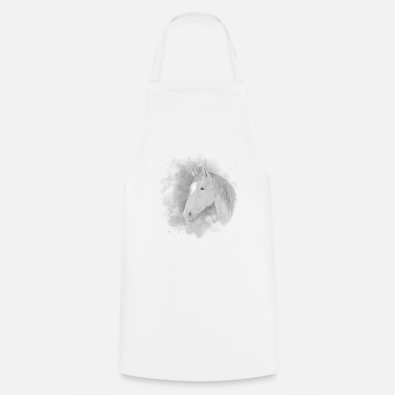 horse - Cooking Apron - white