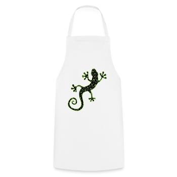 Gekko green and black - Cooking Apron - white - Front - AI Model Male 185 dark (185cm)