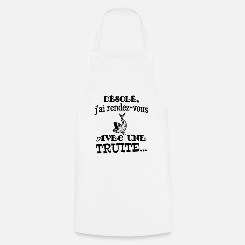 truite - Tablier de cuisine - blanc