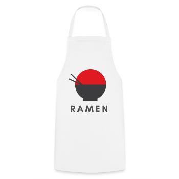 Ramen - Cooking Apron - white - Front - AI Model Male 185 dark (185cm)