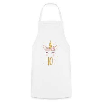 Birthday Shirt 10th Birthday Unicorn Gift - Cooking Apron - white - Front - AI Model Male 185 dark (185cm)