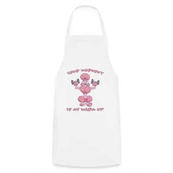 Workout Warm Up Fun Funny Saying Poodle Gift - Cooking Apron - white - Front - AI Model Male 185 dark (185cm)