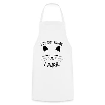 Purring Snoring Funny Saying Cat Gift - Cooking Apron - white - Front - AI Model Male 185 dark (185cm)