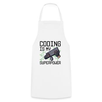 Coding Is My Superpower Programming Coder Computer - Kochschürze - Weiß - Vorne - AI Model Male 185 dark (185cm)