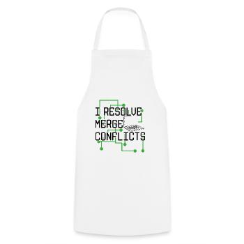 I Resolve Merge Conflicts Coder Software Developer - Kochschürze - Weiß - Vorne - AI Model Male 185 dark (185cm)