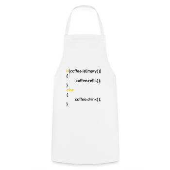If Coffee Is Empty Coffee Refill Else Coffee Drink - Kochschürze - Weiß - Vorne - AI Model Male 185 dark (185cm)