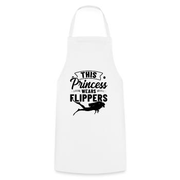 This Princess Wear Flippers Diver Scuba Diver Divi - Kochschürze - Weiß - Vorne - AI Model Male 185 dark (185cm)